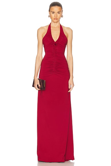 Maygel Coronel Roman Dress in Carmesi
