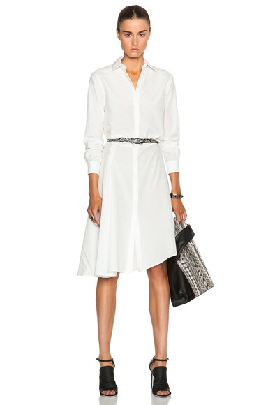 McQ Alexander McQueen Drape Shirt Dress in Stone | FWRD