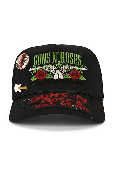 Guns N' Roses Hand Painted Patched & Pinned Trucker Hat
