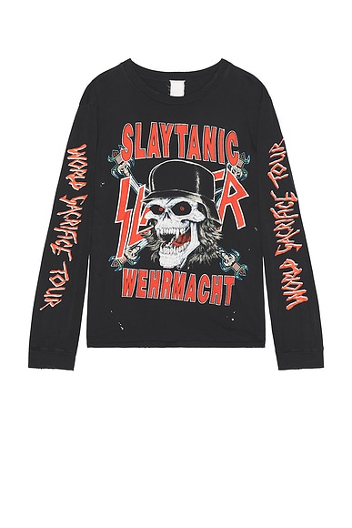 Madeworn Slayer Long Sleeve T-Shirt in Coal