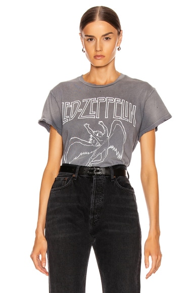 Madeworn Led Zeppelin United States Of America '77 Crew Tee in Charcoal ...