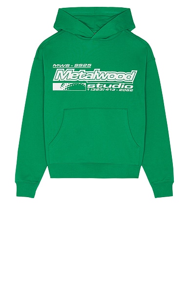 Metalwood Studio La Brea Shop Hooded Sweatshirt in Green