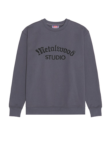 Metalwood Studio Medieval Crew Neck Sweatshirt in Midnight