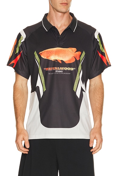 Metalwood Studio Arowana Sport Polo in Black
