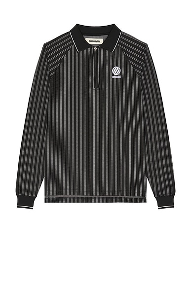 Ribbed Long Sleeve Polo