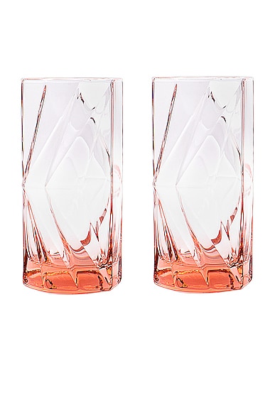Max Id Ny Ghost Highball Glass Pair In Pink