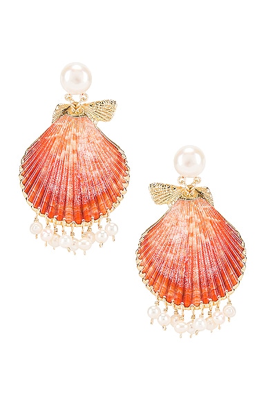 Pearl Tassel Shell Earrings