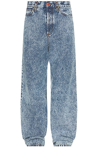 Shop Members Of The Rage Baggy Jeans In Blue & Acid Wash
