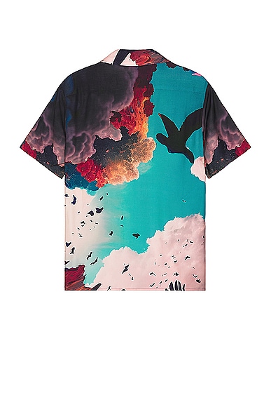 Shop Members Of The Rage Hawaiian Short Sleeve Shirt In Clouds Print