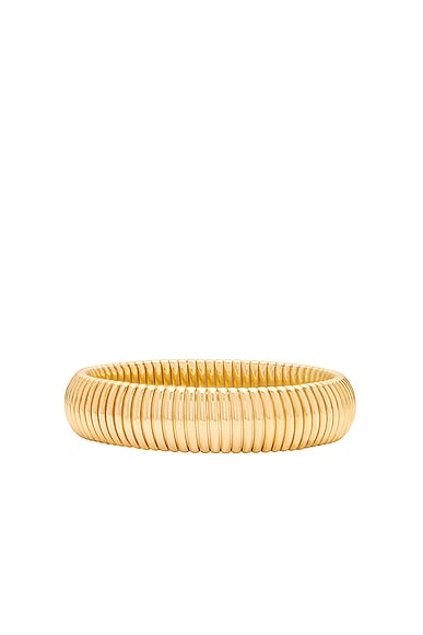 MEGA Round Cobra Bracelet in 14k Yellow Gold Plated