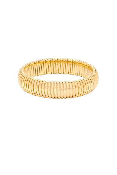 Megaā Round Cobra Bracelet In 14k Yellow Gold Plated