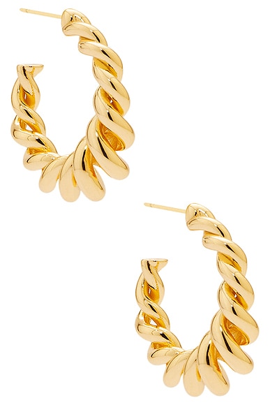 MEGA Twister Hoop Earrings in 14k Yellow Gold Plated