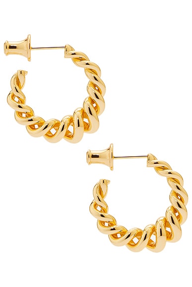 Megaā Twister Hoop Earrings In 14k Yellow Gold Plated