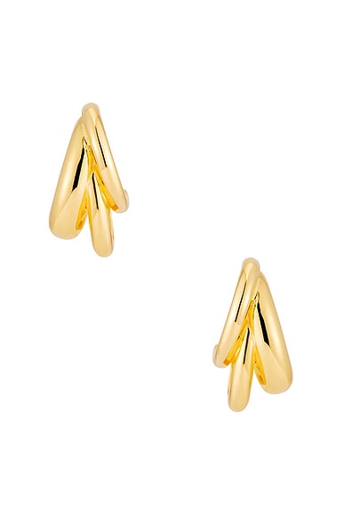MEGA Triple Time Earrings in Brass & 14k Gold Vermeil