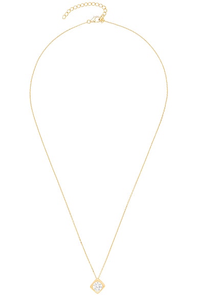 MEGA Zirconia Pendant Necklace in 14k Yellow Gold Plated