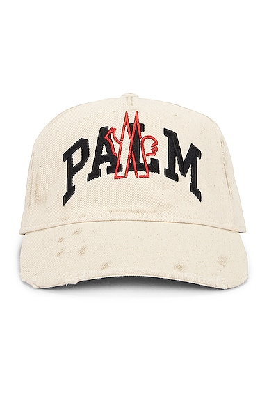 Moncler Genius Men's Moncler X Palm Angels Embroidered Logo Baseball Cap In Snow White