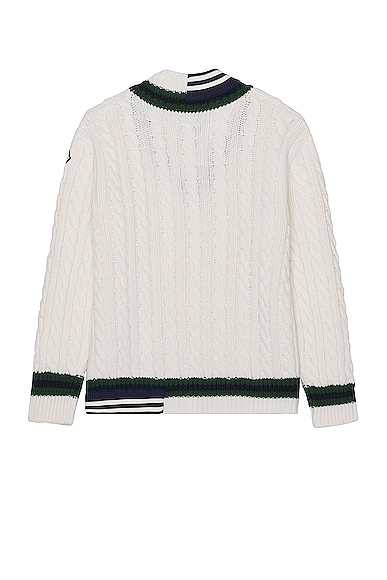 Shop Moncler Genius X Palm Angels V Neck Sweater In Cream