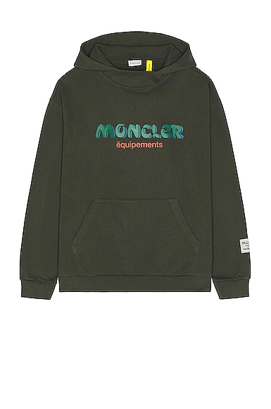Moncler Genius Moncler x Salehe Bembury Logo Hoodie Sweater in Olive Green