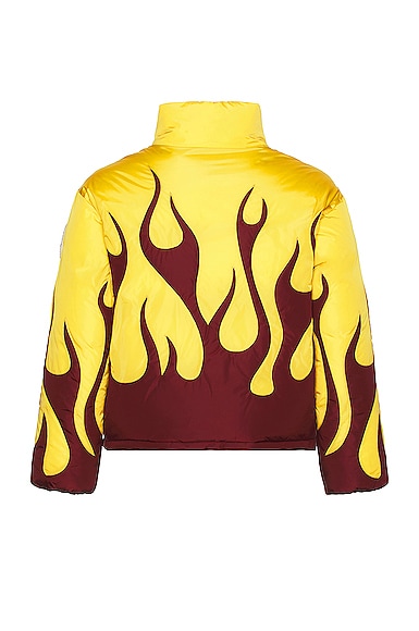 Shop Moncler Genius 8 Moncler Palm Angels Clancy Jacket In Red Yellow Flame