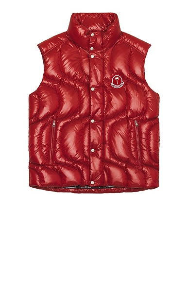 Moncler Genius X Palm Angels Gwenyth Vest in Red