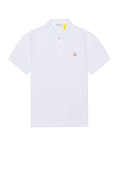 Moncler Genius x Palm Angels Short Sleeve Polo in White