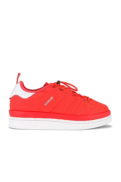 Moncler Genius x Adidas Campus Low Top Sneakers in Neon Orange