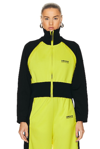 Shop Moncler Genius X Adidas Zip Up Cardigan In Yellow & Black