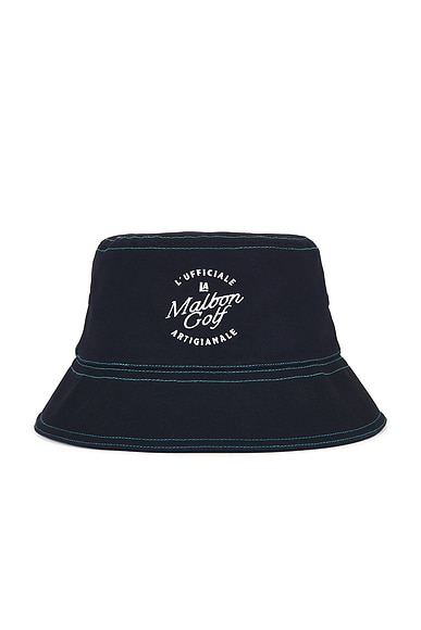 Malbon Golf Artigianale Bucket Hat in Navy