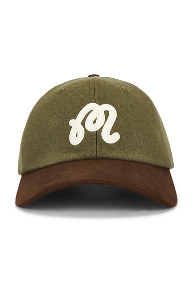 Malbon Golf M Script Dad Hat in Olivine