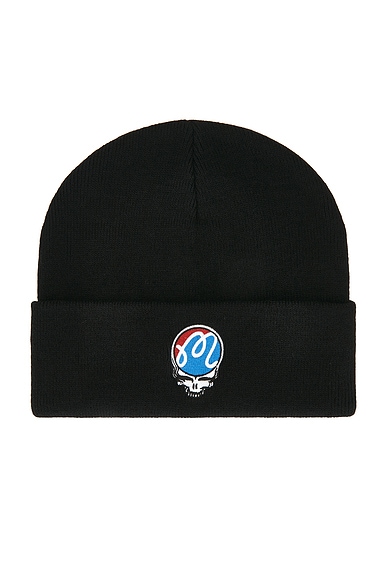 Malbon Golf x Grateful Dead Icon Beanie in Black