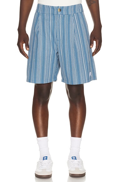 Malbon Arena Short in Aegean Blue Stripe