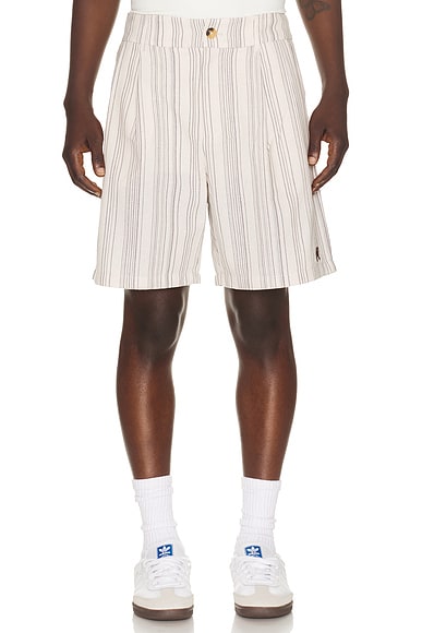 Malbon Arena Short in Cream Stripe