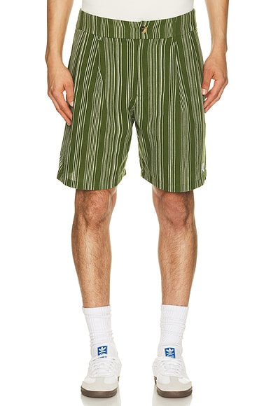 Malbon Arena Short in Chive Stripe
