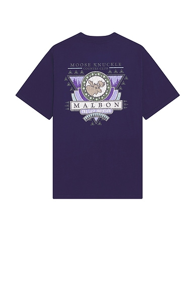 Malbon Golf Moose Pocket Tee in Navy