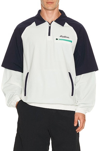 Malbon Golf Marina Windshirt in White & Midnight