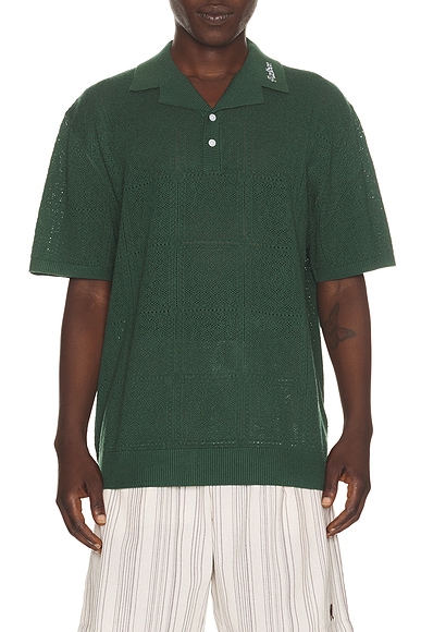 Malbon Resort Crochet Polo in Green