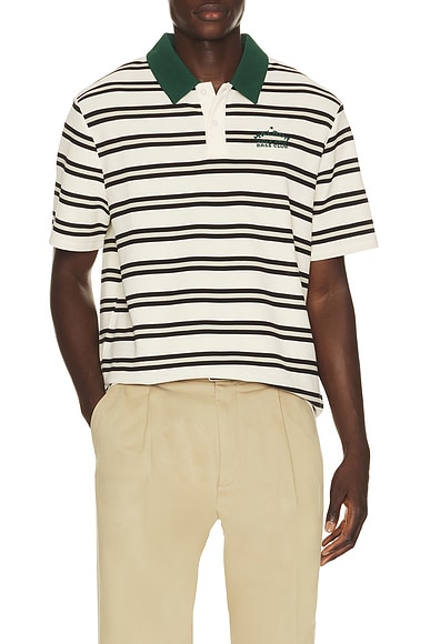Malbon x Golf & Bass Club Fairway Bass Club Polo in Ivory Stripe