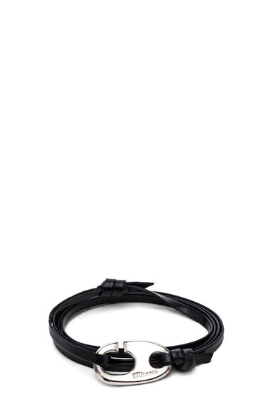 Miansai Brummel Hook Bracelet in Black Silver FWRD