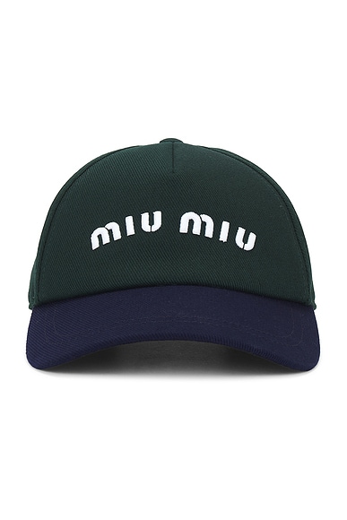 Miu Miu Logo Baseball Hat in Abete & Royal