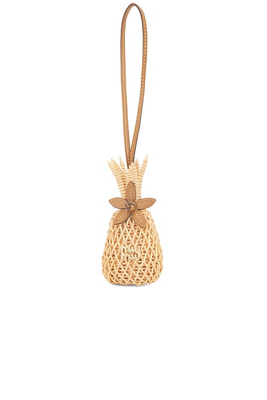 Miu Miu Pineapple Bag Keychain In Naturale