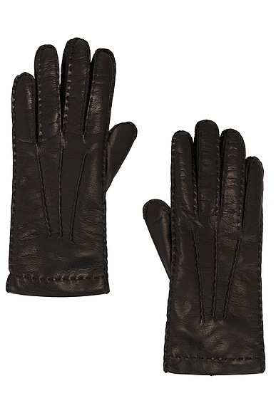 Miu Miu Nappa Short Gloves in Nero