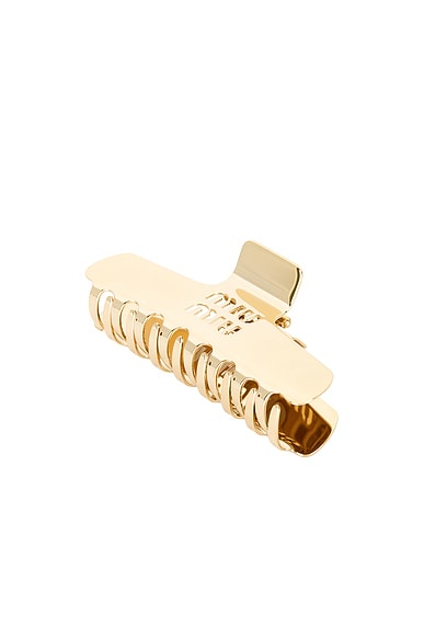 ヘアアクセサリー MiuMiu FW25 Gold l hair clip (5IF2182DTU F0056) Gold Metal Claw Clip | Miu Miu