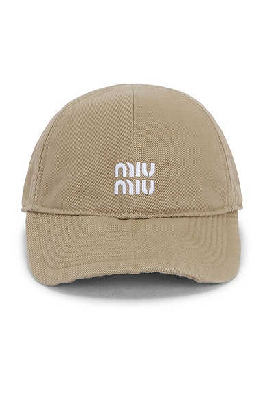 Miu Miu Baseball Cap in Beige & Amaranto