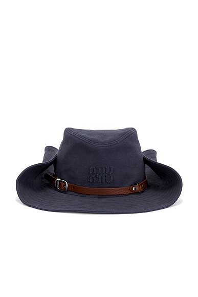 Miu Miu Drill Cuoietto Hat in Ematite