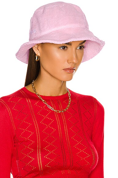 Miu Miu Terrycloth Bucket Hat in Pink | Smart Closet display picture 1