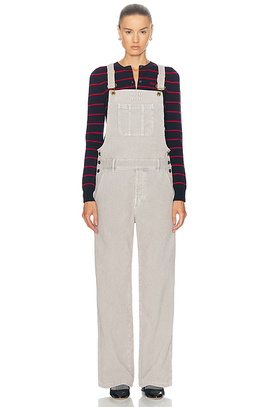 Miu Miu Corduroy Overalls in Granito