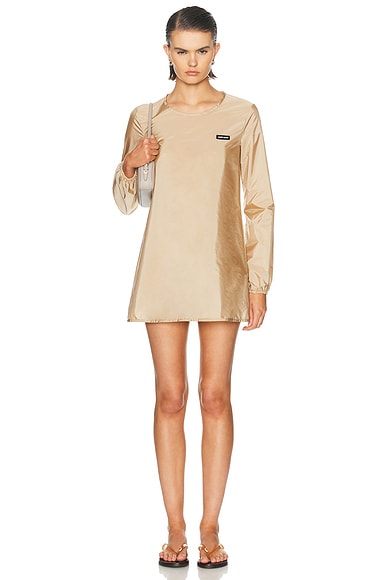 Miu Miu Piuma Carta Dress in Cammello