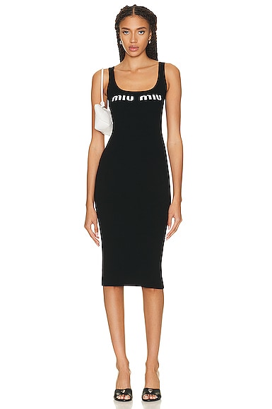 Logo Sleeveless Midi Dress