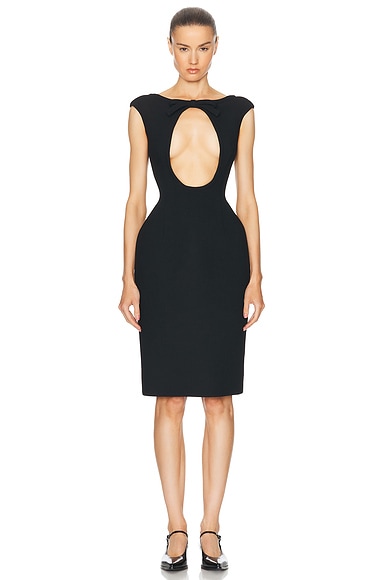 Natte Front Cut Out Midi Dress