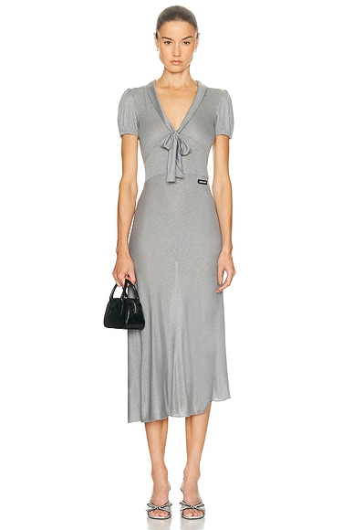 Miu Miu Jersey Seta Dress in Grigio